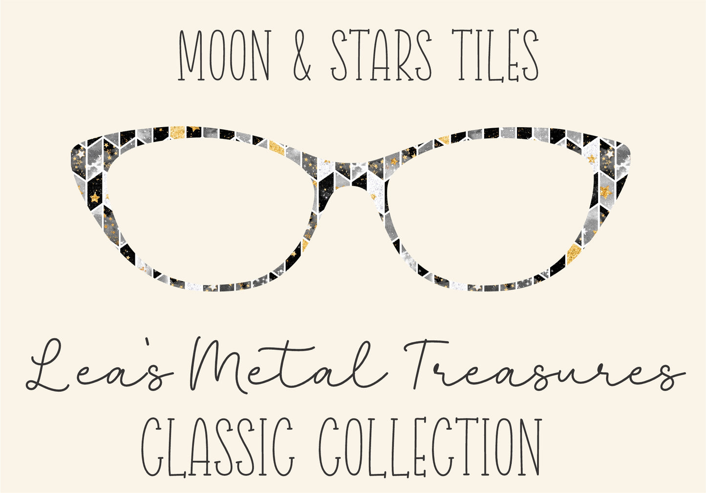 MOON AND STARS TILE Eyewear Frame Toppers COMES WITH MAGNETS