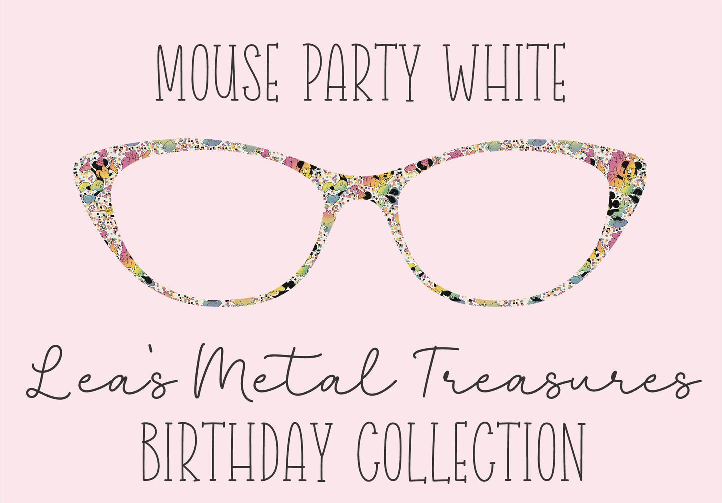 MOUSE PARTY WHITE Eyewear Frame Toppers COMES WITH MAGNETS