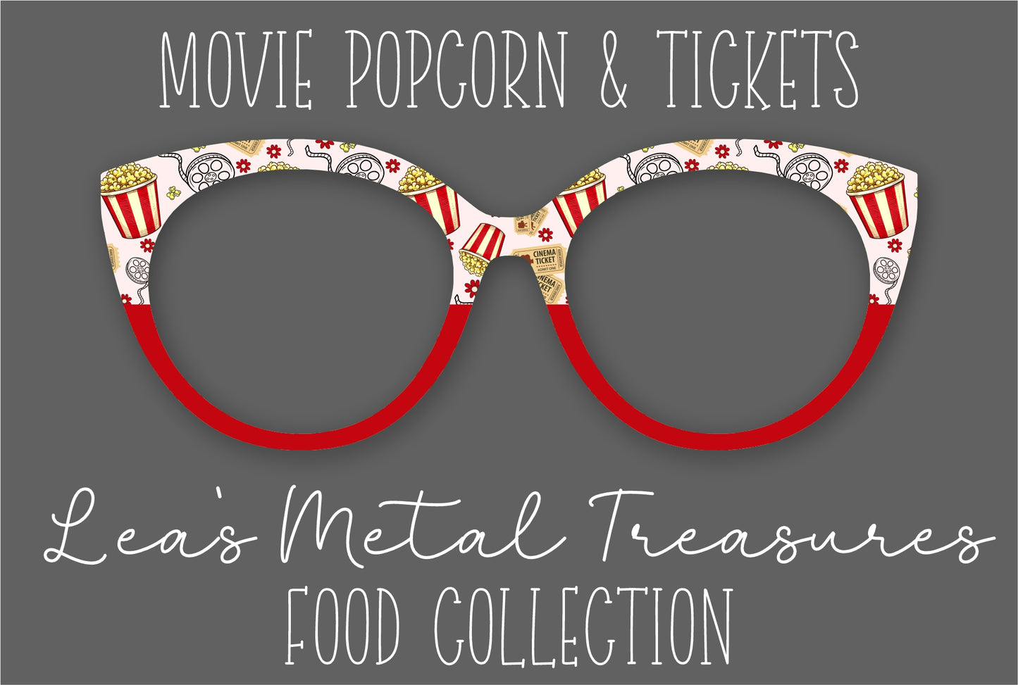 MOVIE POPCORN AND TICKETS Eyewear Frame Toppers