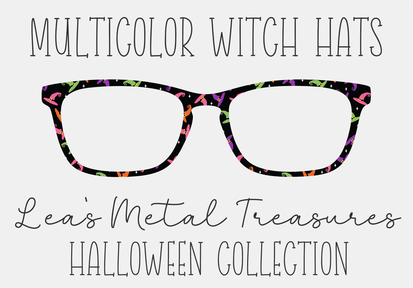 MULTICOLOR WITCH HATS Eyewear Frame Toppers COMES WITH MAGNETS