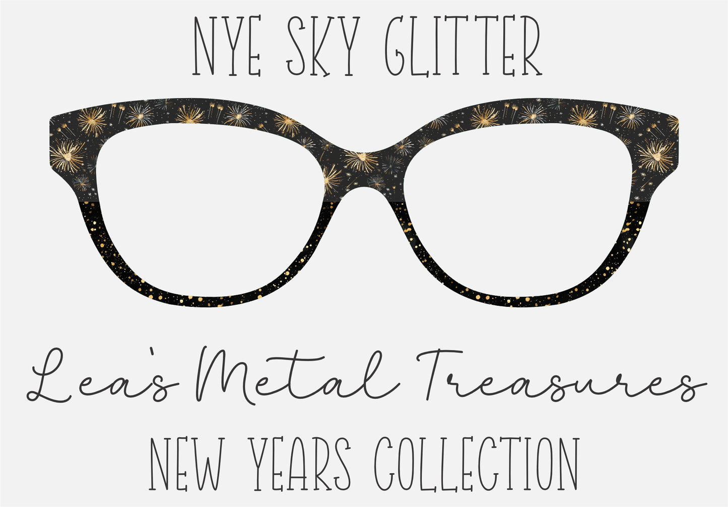 NYE Sky Glitter Celebration Eyewear Frame Toppers COMES WITH MAGNETS