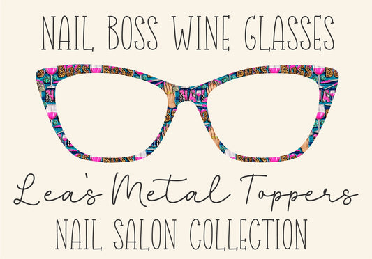 NAIL BOSS WINE GLASSES Eyewear Frame Toppers COMES WITH MAGNETS