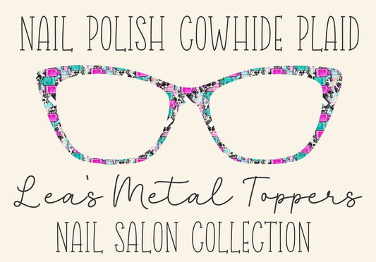 NAIL POLISH COWHIDE PLAID Eyewear Frame Toppers COMES WITH MAGNETS