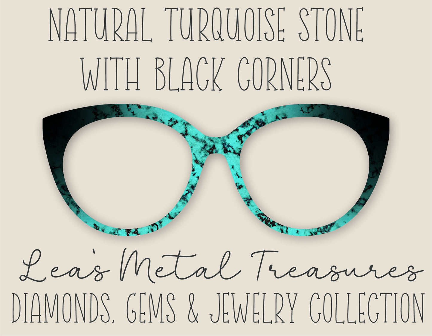 Natural Turquoise Stone with Black Corners • Magnetic Eyeglasses Toppers