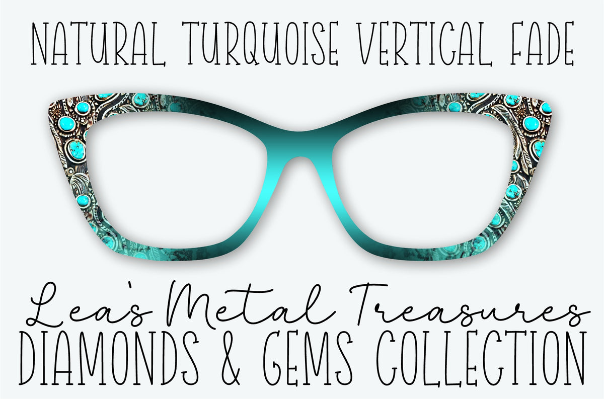 NATURAL TURQUOISE VERTICAL FADE Eyewear Frame Toppers