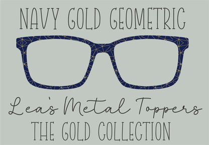 NAVY GOLD GEOMETRIC Eyewear Frame Toppers COMES WITH MAGNETS