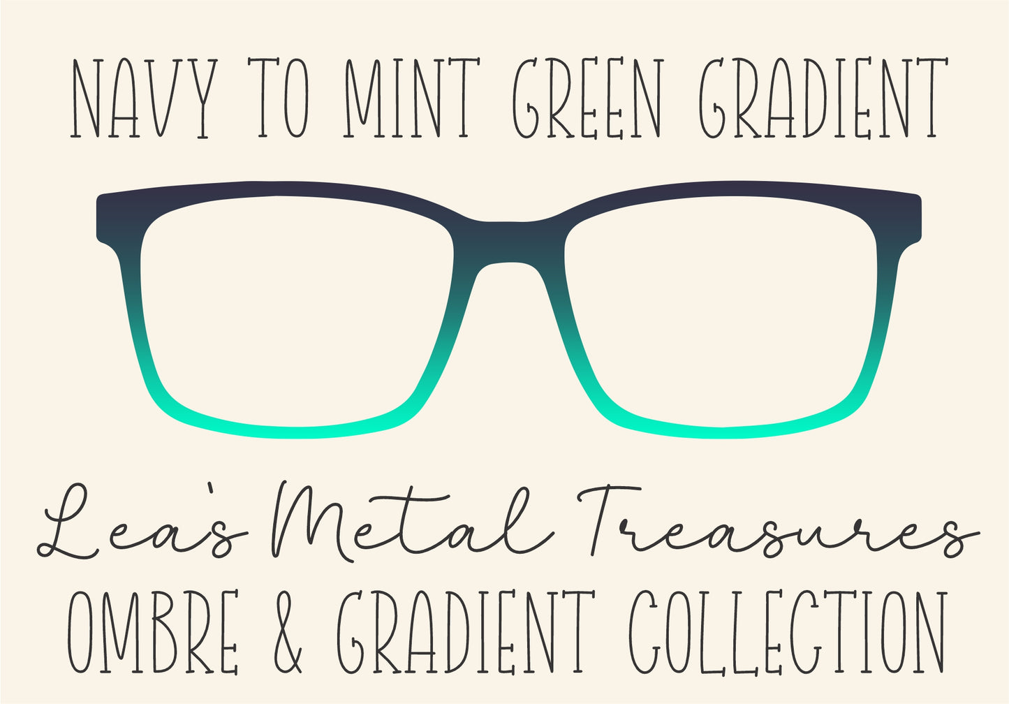 NAVY TO MINT GREEN GRADIENT Eyewear Frame Toppers COMES WITH MAGNETS
