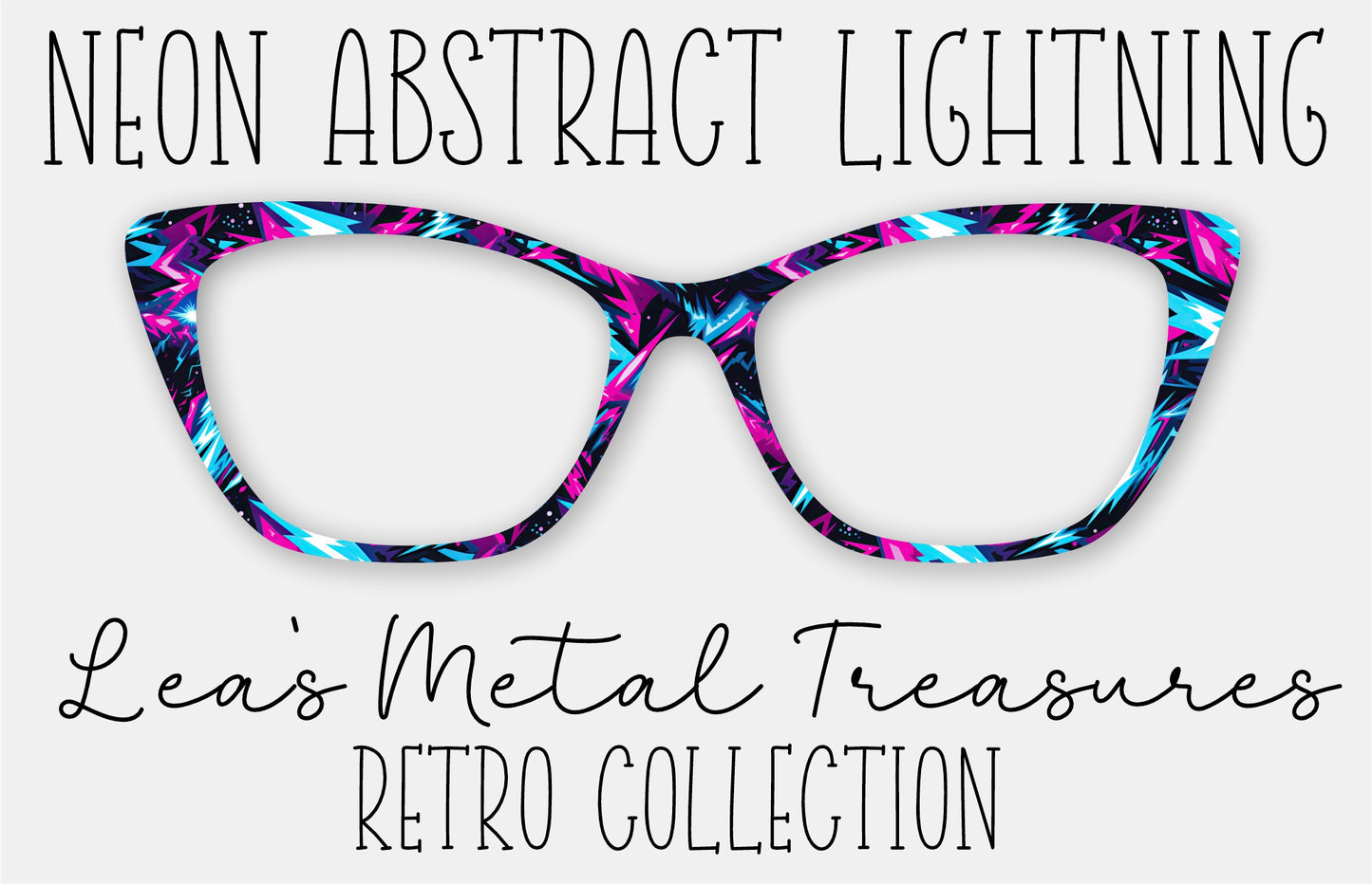 Neon Abstract Lightning Eyewear Frame Toppers