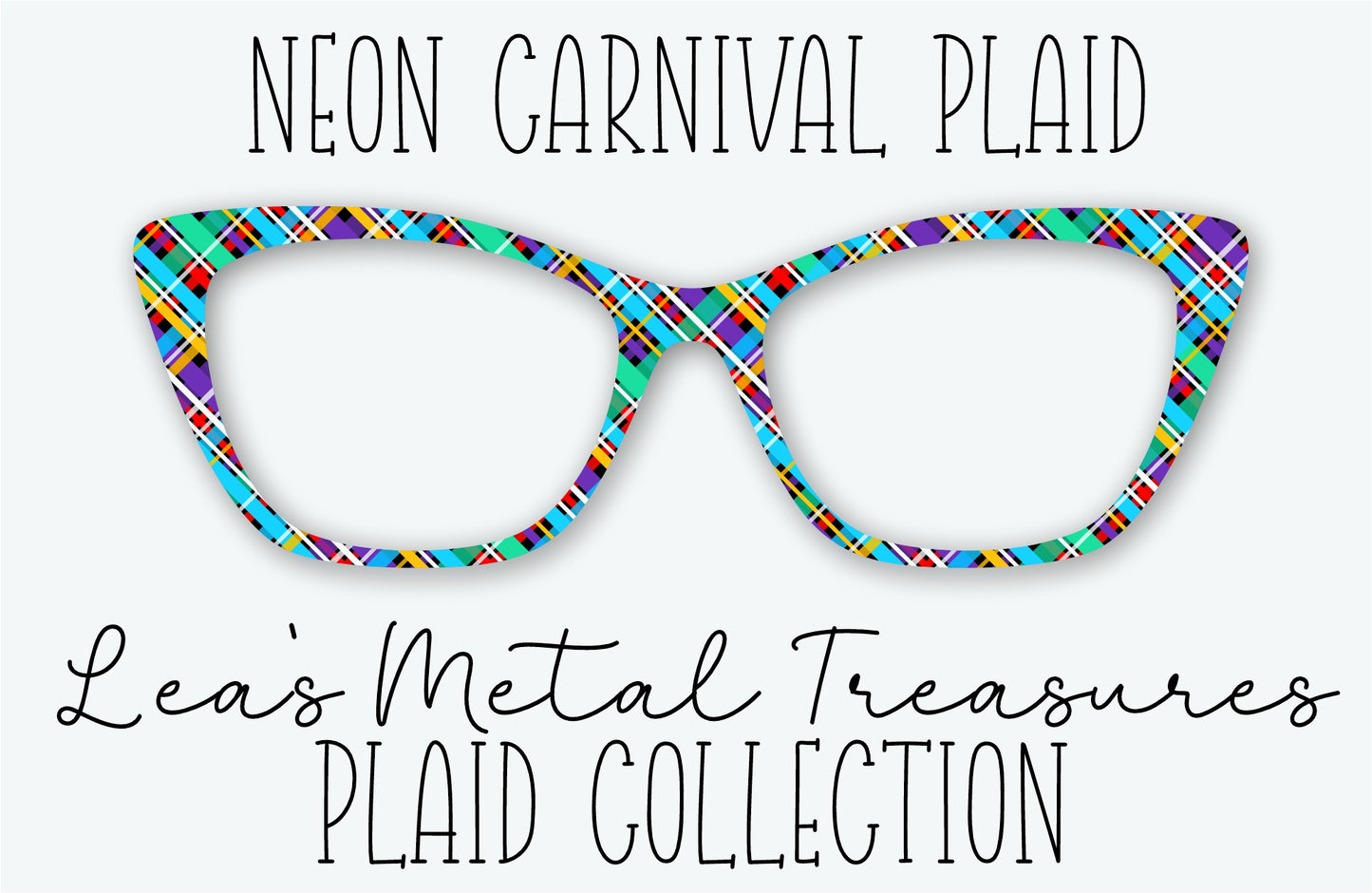 NEON CARNIVAL PLAID Eyewear Frame Toppers • MARCH 2026 TOPPER OF THE MONTH