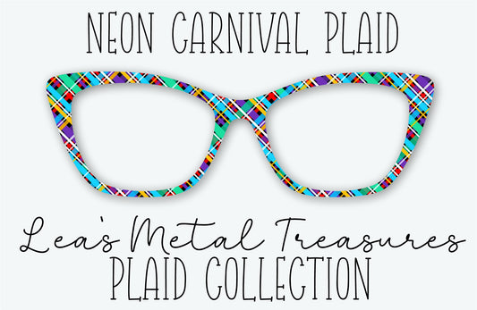 NEON CARNIVAL PLAID Eyewear Frame Toppers • MARCH 2026 TOPPER OF THE MONTH