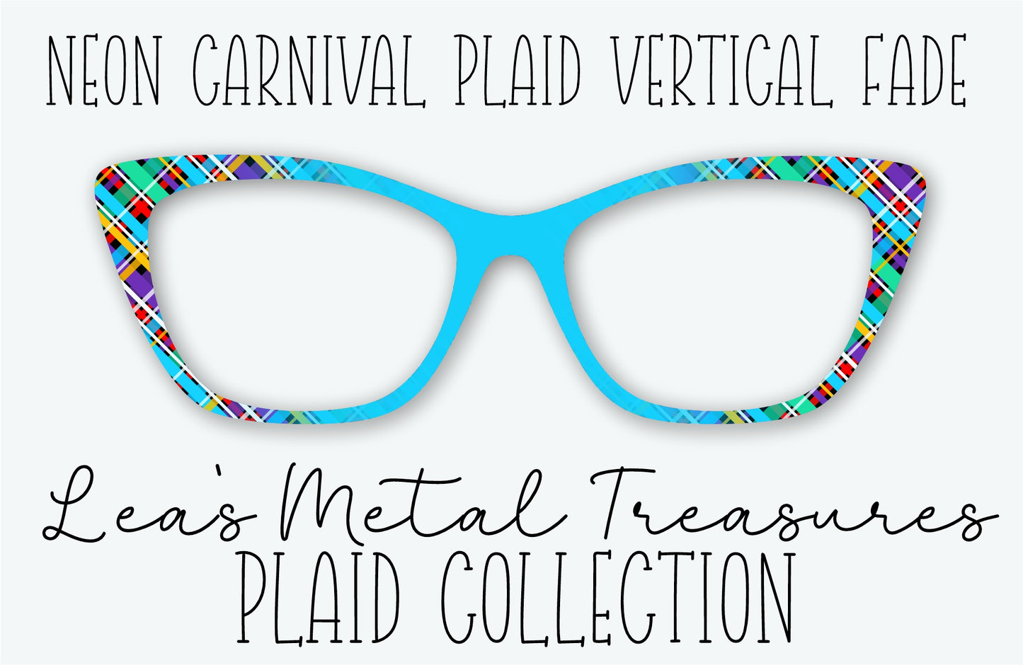 NEON CARNIVAL PLAID VERTICAL FADE Eyewear Frame Toppers