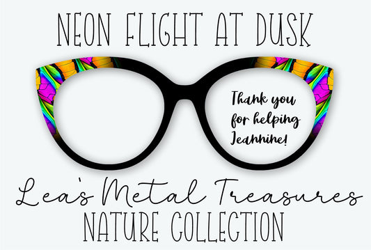 NEON FLIGHT AT DUSK Eyewear Frame Toppers • Fundraiser for Jeannine