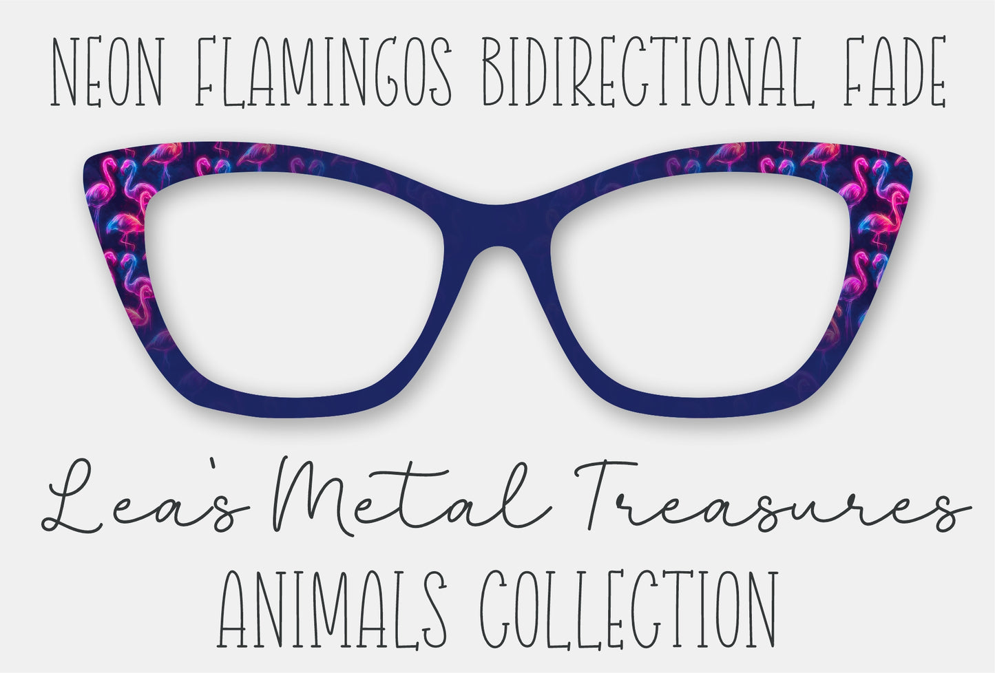 Neon Flamingos BiDirectional Fade Eyewear Frame Toppers COMES WITH MAGNETS