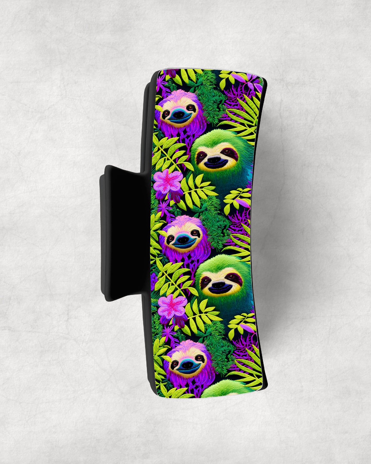 READY TO SHIP JUNE 2025 • Neon Sloth Embroidery Eyewear Frame Toppers