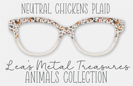 Neutral Chickens Plaid Eyewear Frame Toppers