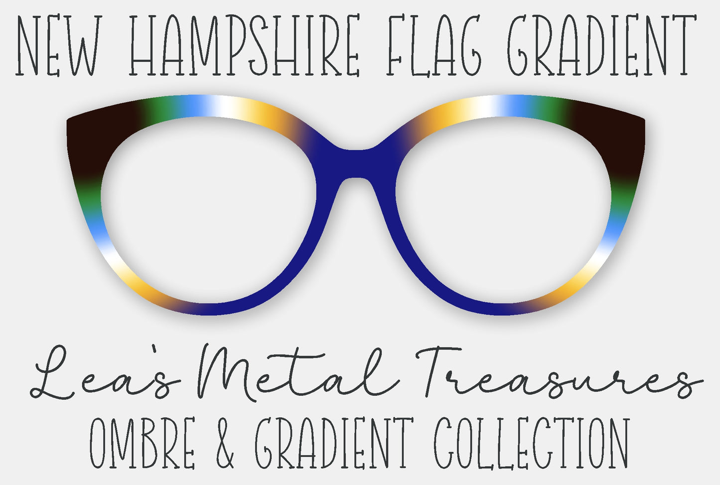 New Hampshire Flag Gradient Eyewear Frame Toppers