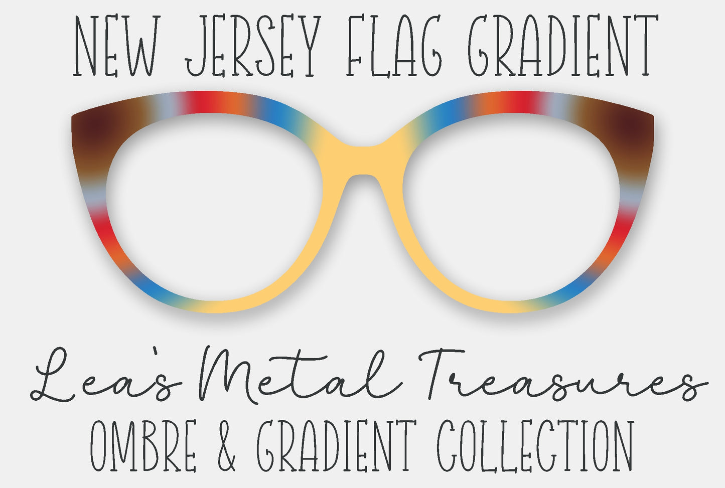 New Jersey Flag Gradient Eyewear Frame Toppers