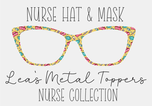 NURSE HAT AND MASK Eyewear Frame Toppers COMES WITH MAGNETS