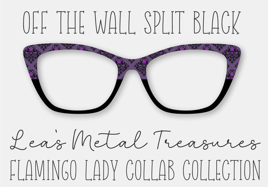 Off the Wall Split Black Printed Magnetic Eyeglasses Topper • Flamingo Lady Collab Collection