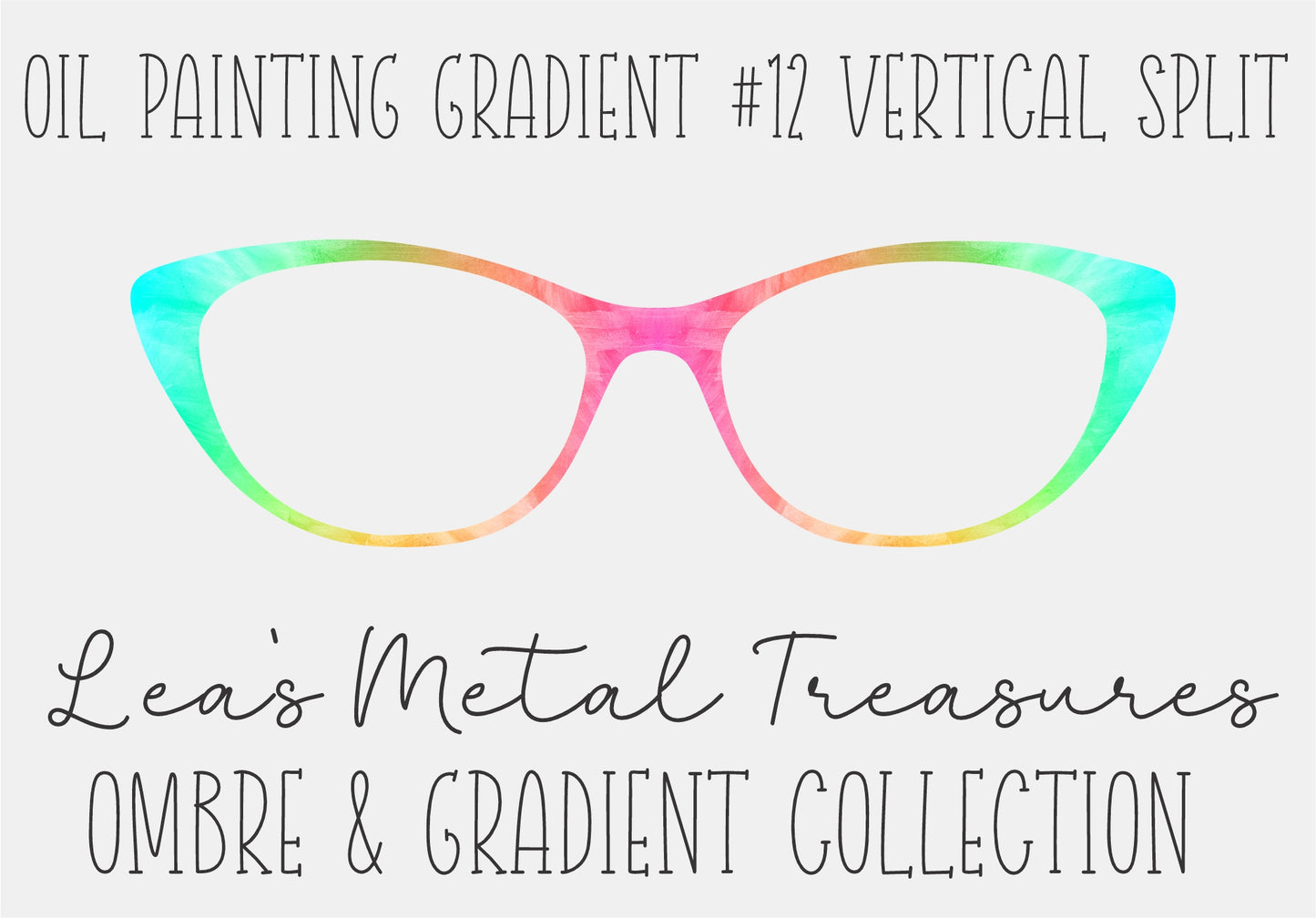 OIL PAINTING GRADIENT 12 VERTICAL STRIPE Eyewear Frame Toppers COMES WITH MAGNETS