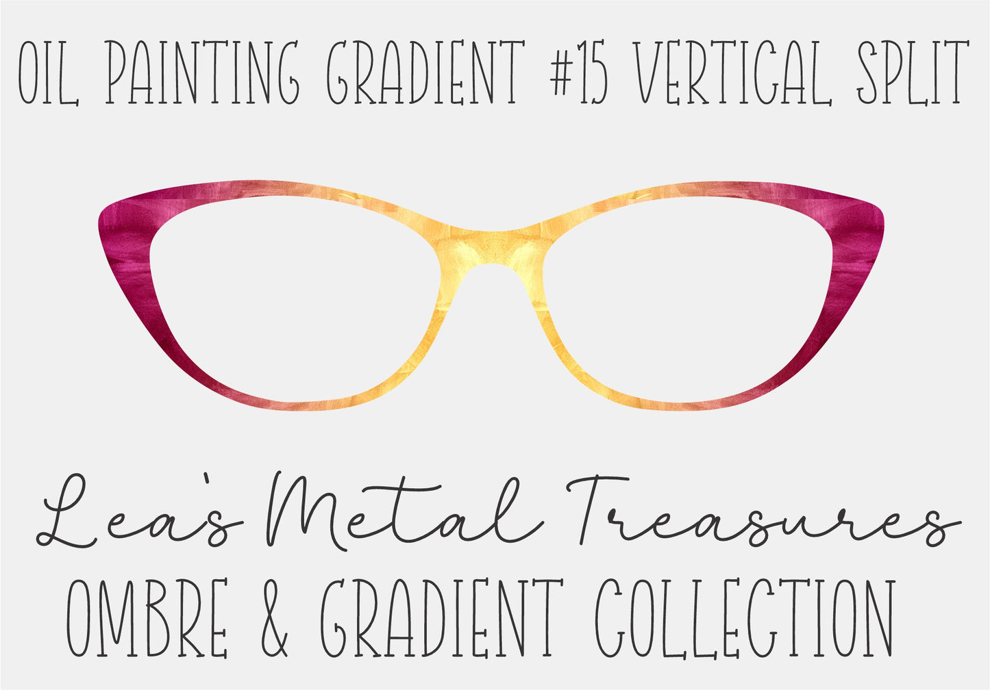 OIL PAINTING GRADIENT 15 VERTICAL SPLIT Eyewear Frame Toppers COMES WITH MAGNETS