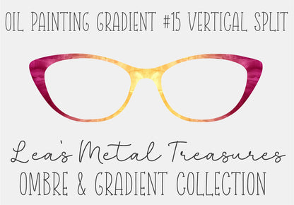 OIL PAINTING GRADIENT 15 VERTICAL SPLIT Eyewear Frame Toppers COMES WITH MAGNETS