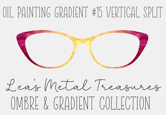 OIL PAINTING GRADIENT 15 VERTICAL SPLIT Eyewear Frame Toppers COMES WITH MAGNETS