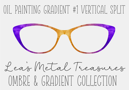 OIL PAINTING GRADIENT 1 VERTICAL SPLIT Eyewear Frame Toppers COMES WITH MAGNETS