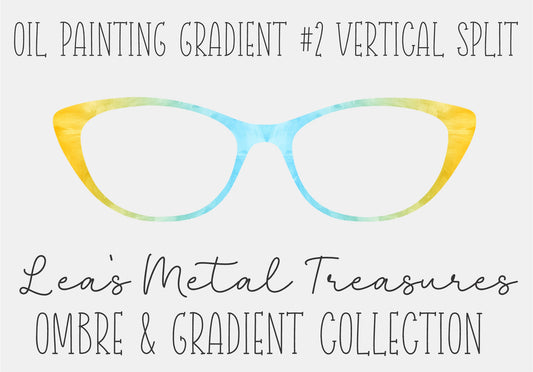OIL PAINTING GRADIENT 2 VERTICAL SPLIT Eyewear Frame Toppers COMES WITH MAGNETS