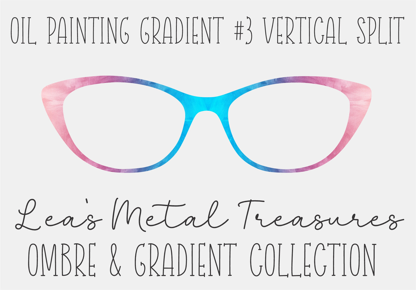 OIL PAINTING GRADIENT 3 VERTICAL SPLIT Eyewear Frame Toppers COMES WITH MAGNETS