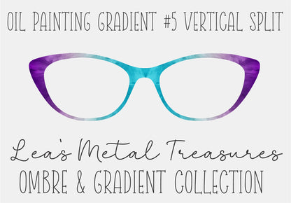 OIL PAINTING GRADIENT 5 VERTICAL SPLIT Eyewear Frame Toppers COMES WITH MAGNETS