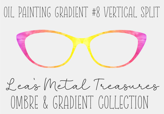 OIL PAINTING GRADIENT 8 VERTICAL STRIPE Eyewear Frame Toppers COMES WITH MAGNETS