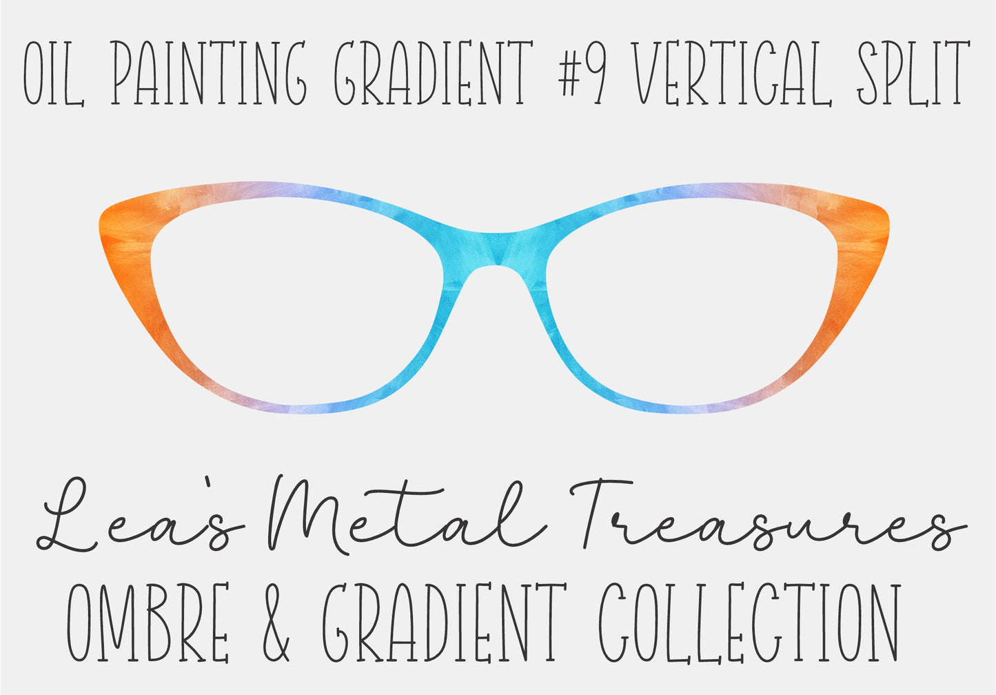 OIL PAINTING GRADIENT 9 VERTICAL STRIPE Eyewear Frame Toppers COMES WITH MAGNETS