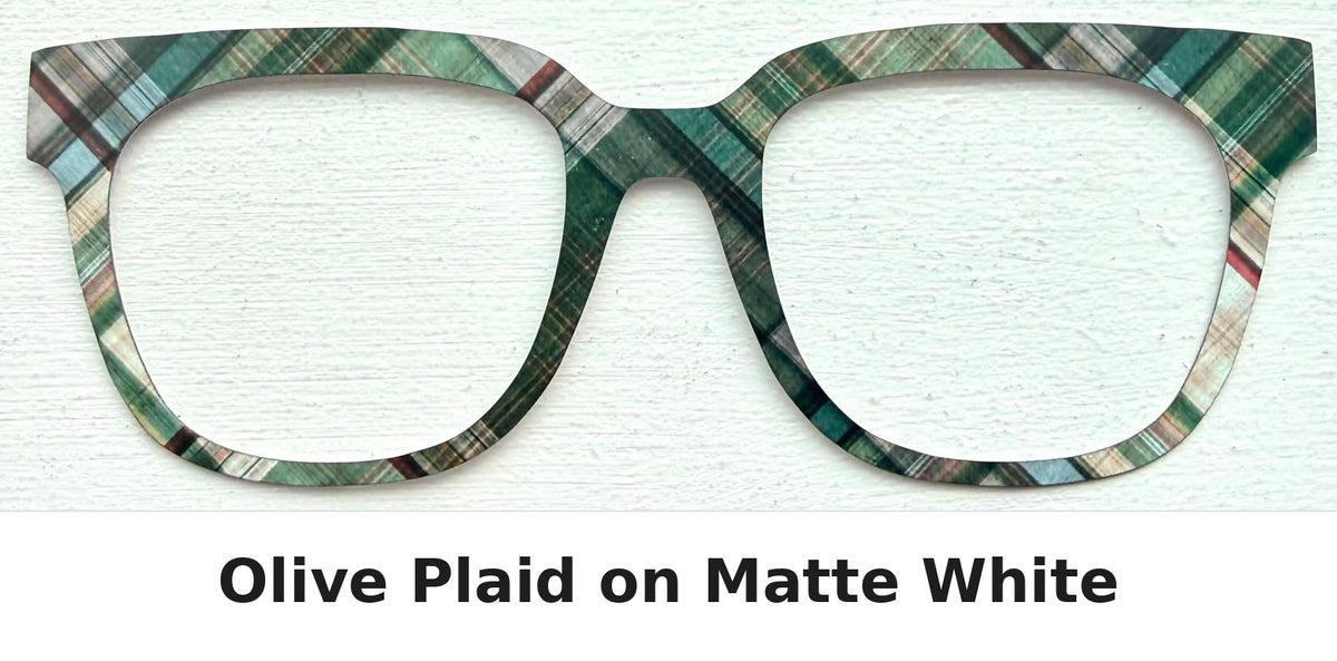 Olive Plaid Eyewear Frame Toppers COMES WITH MAGNETS