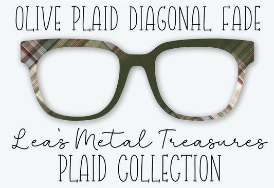 OLIVE PLAID DIAGONAL FADE Eyewear Frame Toppers