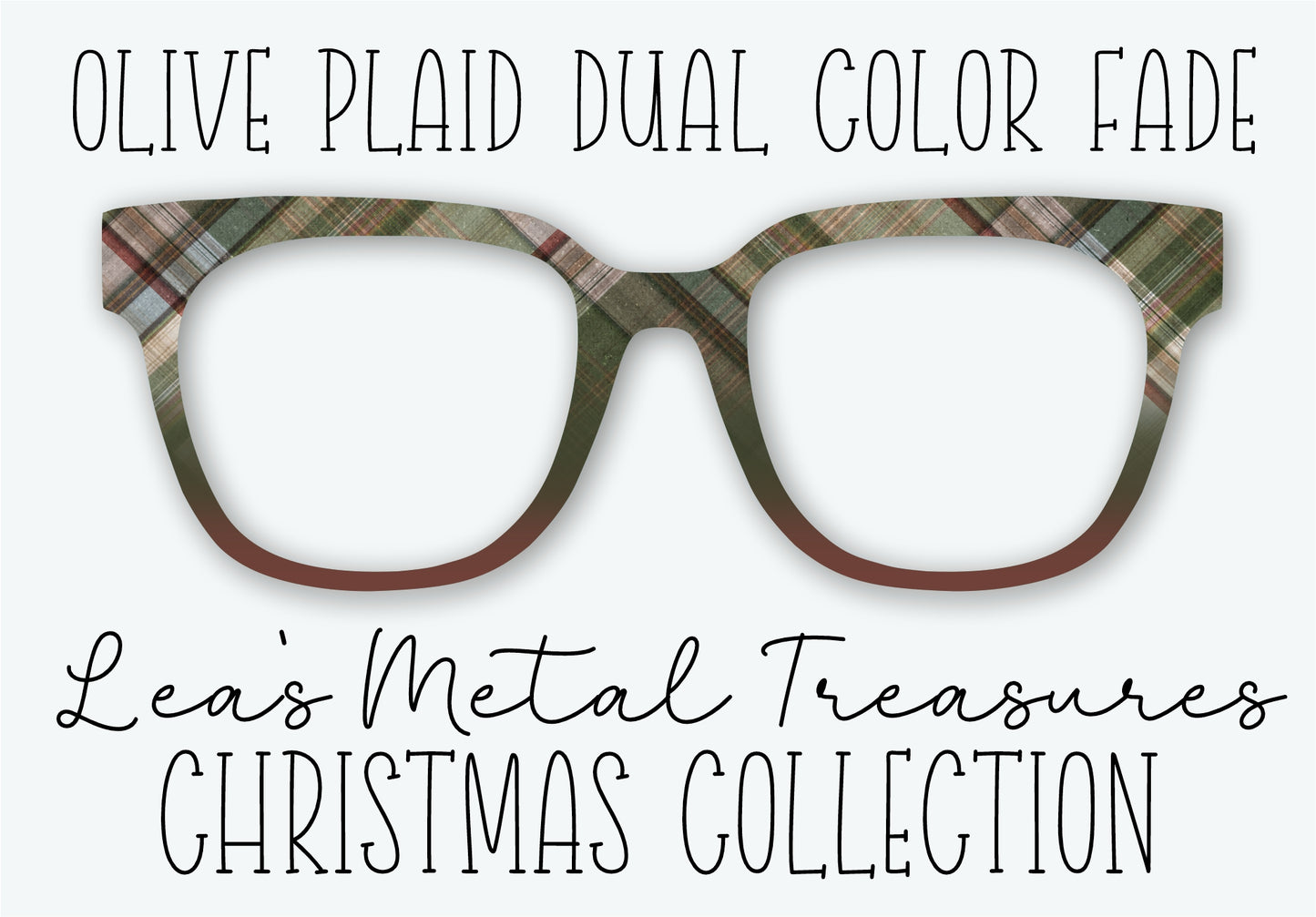 OLIVE PLAID DUAL COLOR FADE Eyewear Frame Toppers