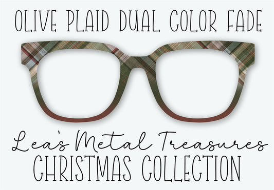 OLIVE PLAID DUAL COLOR FADE Eyewear Frame Toppers