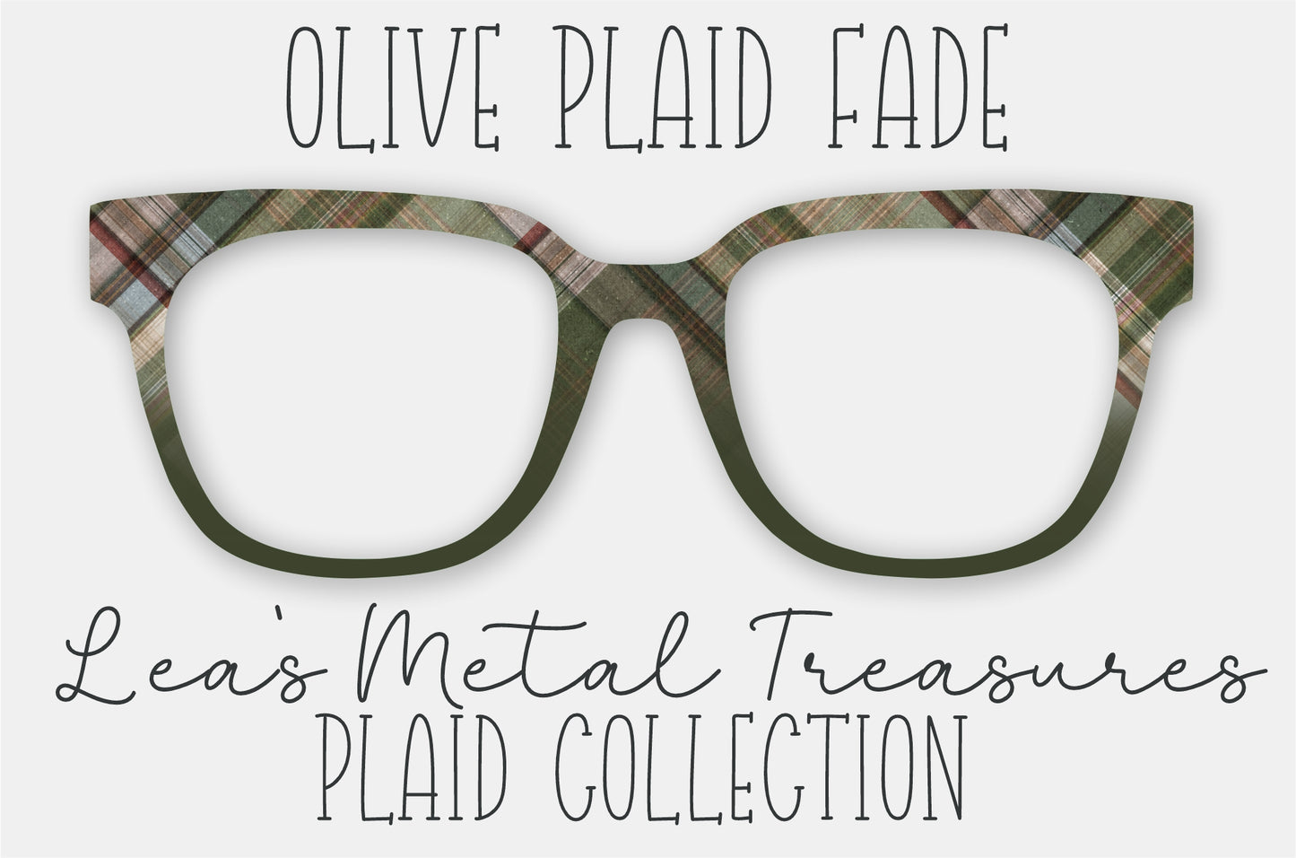 Olive Plaid Fade Eyewear Frame Toppers