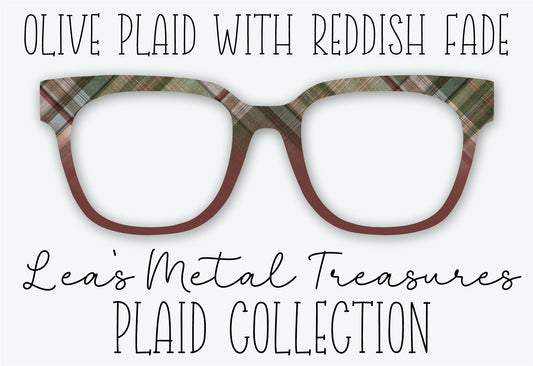OLIVE PLAID WITH REDDISH FADE Eyewear Frame Toppers