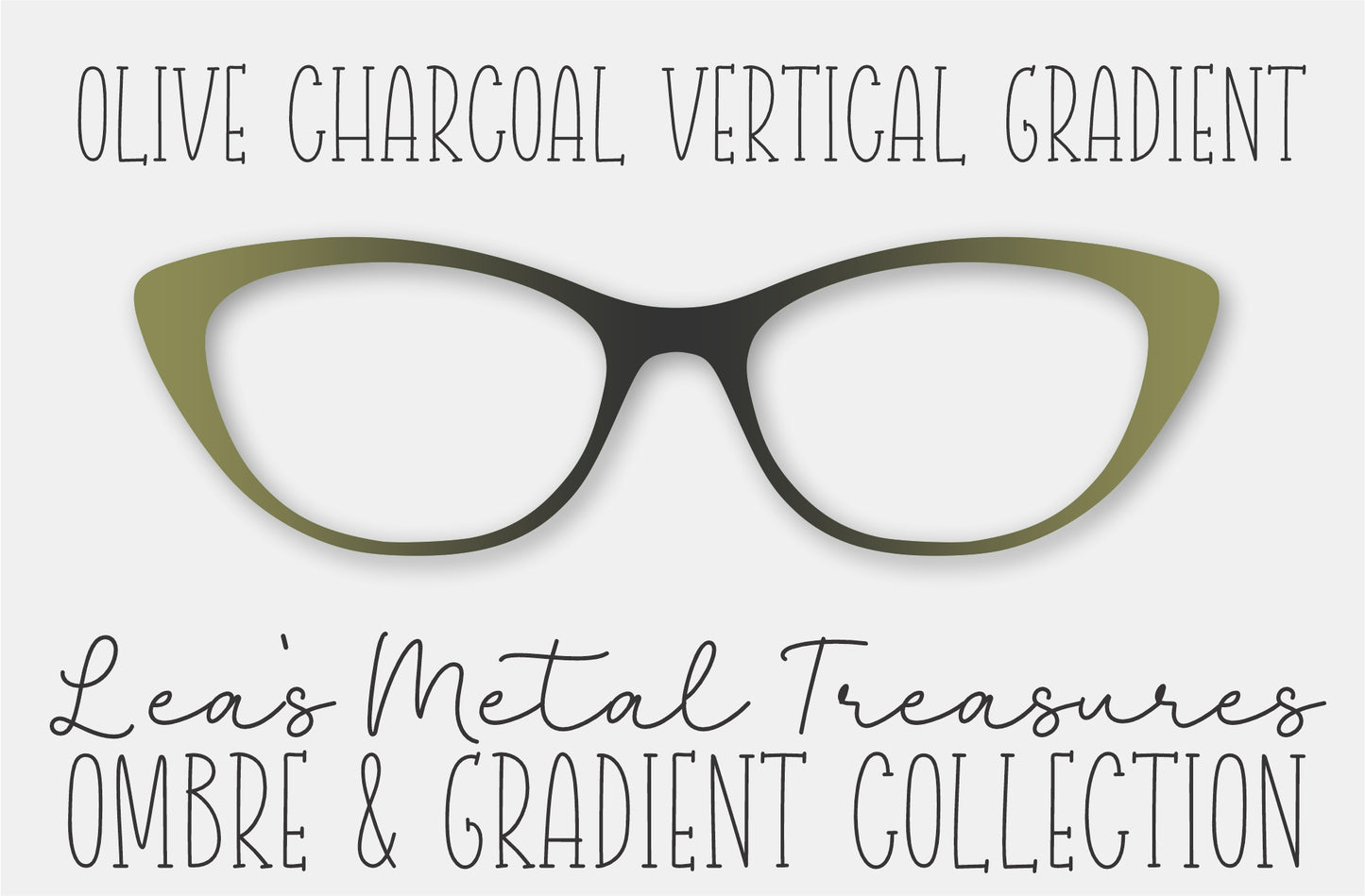 Olive Charcoal Vertical Gradient Eyewear Frame Toppers COMES WITH MAGNETS