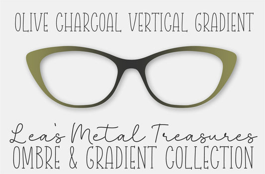 Olive Charcoal Vertical Gradient Eyewear Frame Toppers COMES WITH MAGNETS