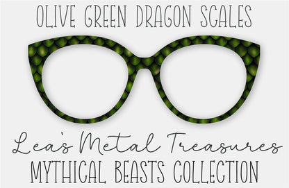 Olive Green Dragon Scales Eyewear Frame Toppers COMES WITH MAGNETS