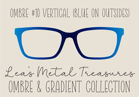 OMBRE 10 VERTICAL BLUE ON OUTSIDES Eyewear Toppers COMES WITH MAGNETS