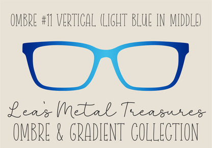 OMBRE 11 VERTICAL LIGHT BLUE IN MIDDLE Eyewear Toppers COMES WITH MAGNETS