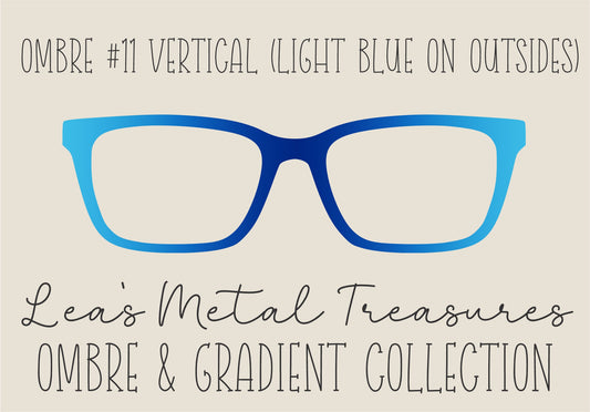 OMBRE 11 VERTICAL LIGHT BLUE ON OUTSIDES Eyewear Toppers COMES WITH MAGNETS