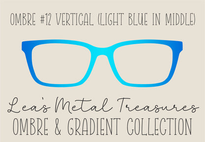 OMBRE 12 LIGHT BLUE IN MIDDLE Eyewear Toppers COMES WITH MAGNETS