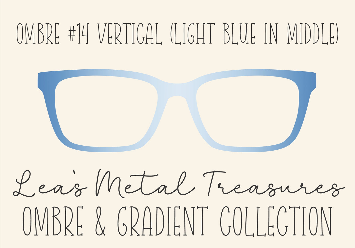 OMBRE 14 VERTICAL LIGHT BLUE IN MIDDLE Eyewear Toppers COMES WITH MAGNETS