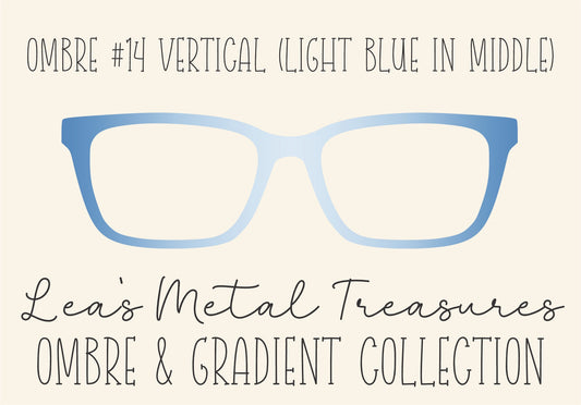 OMBRE 14 VERTICAL LIGHT BLUE IN MIDDLE Eyewear Toppers COMES WITH MAGNETS