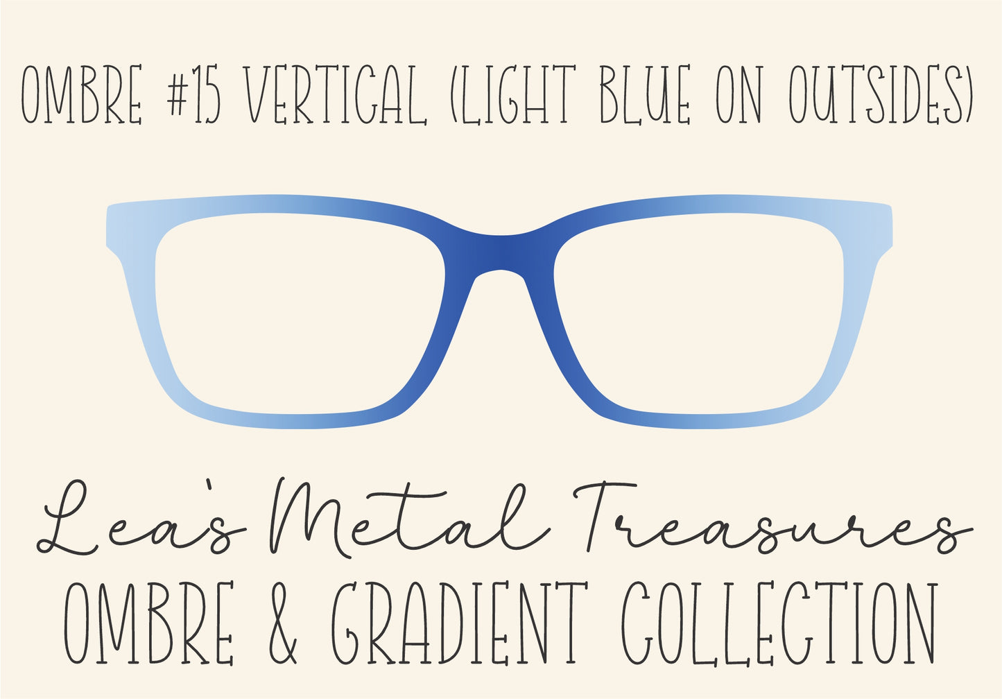 OMBRE 15 VERTICAL LIGHT BLUE ON OUTSIDES Eyewear Toppers COMES WITH MAGNETS