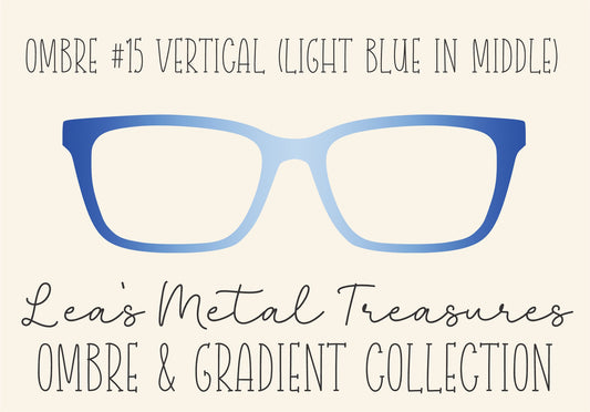 OMBRE 15 VERTICAL LIGHT BLUE IN MIDDLE Eyewear Toppers COMES WITH MAGNETS